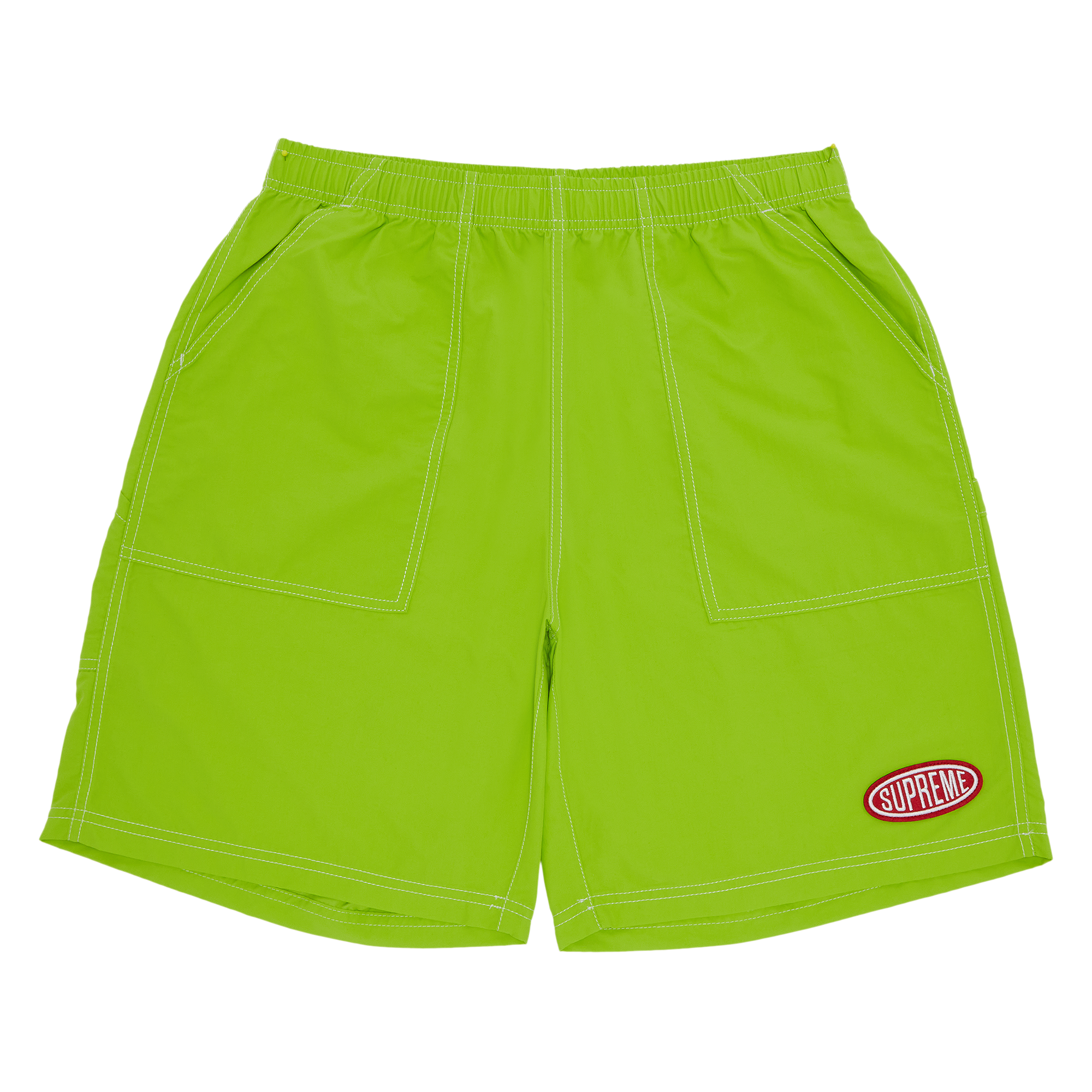 Pre-owned Supreme Nylon Painter Short 'lime' In Green