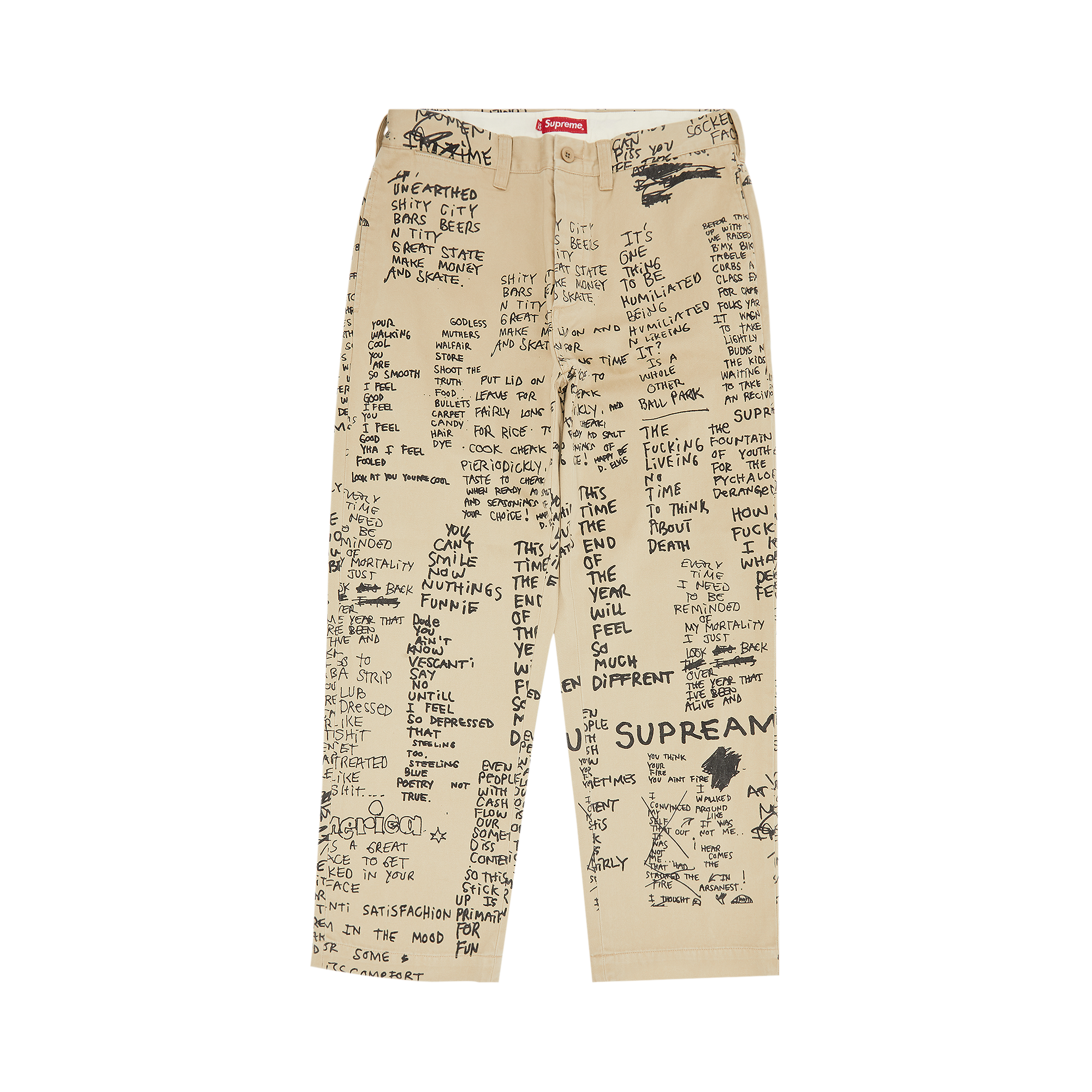 Pre-owned Supreme Gonz Poems Chino Pant 'khaki' In Tan