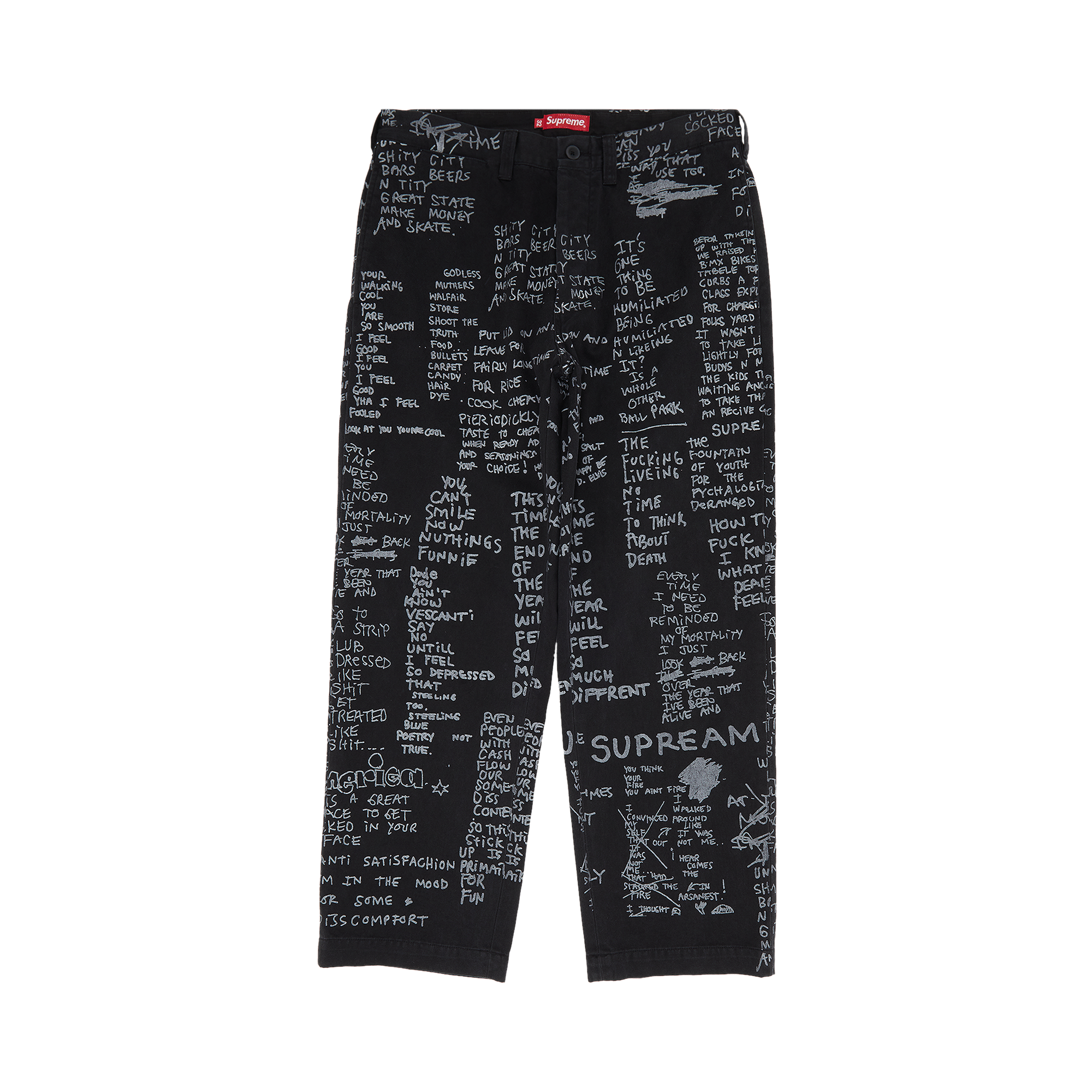 Pre-owned Supreme Gonz Poems Chino Pant 'black'