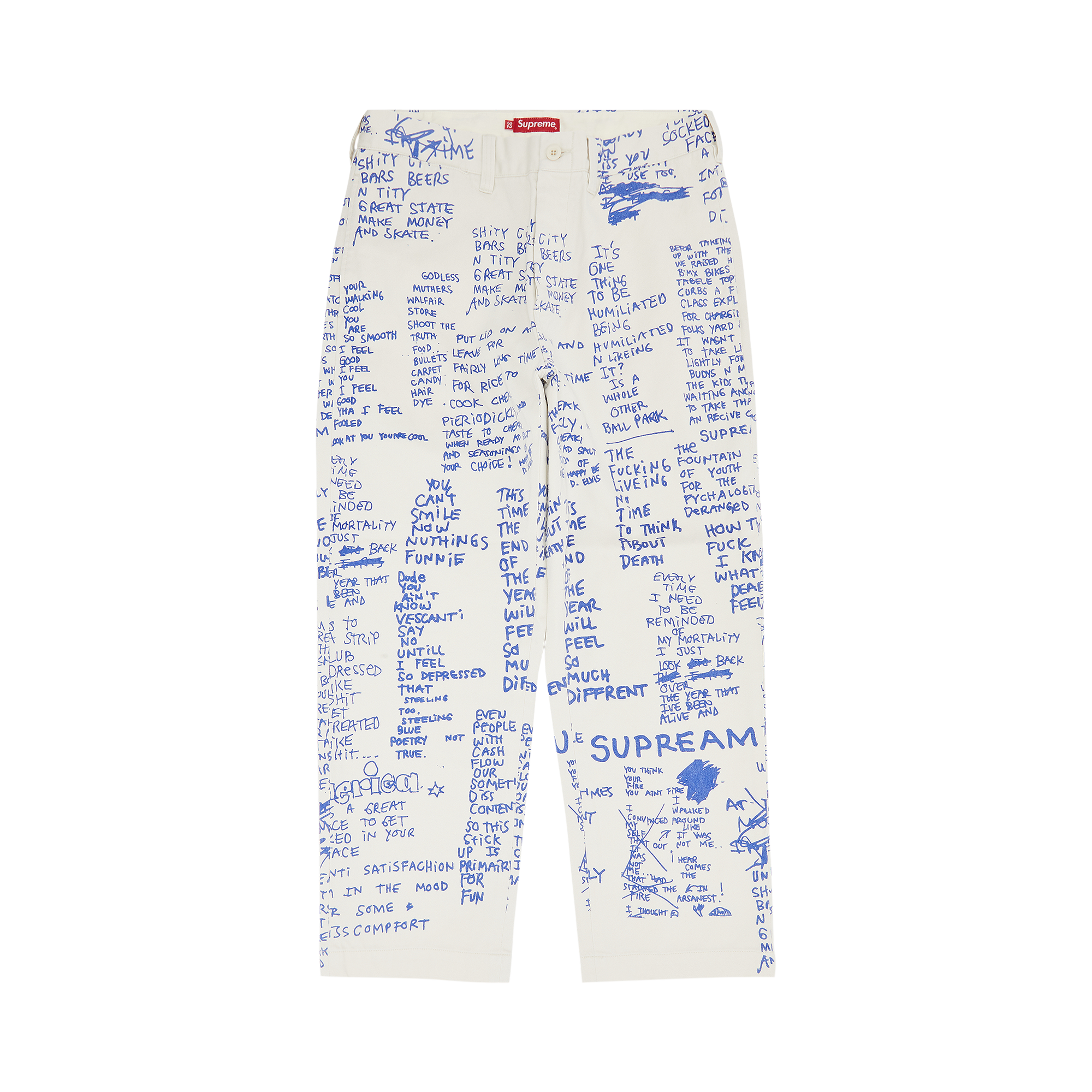 Pre-owned Supreme Gonz Poems Chino Pant 'stone' In White
