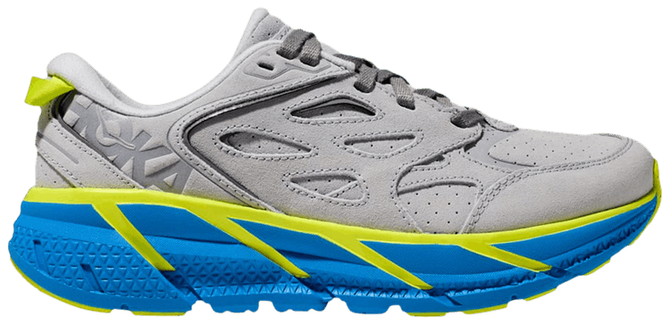 HOKA Clifton L Suede Lunar Rock Diva Blue
