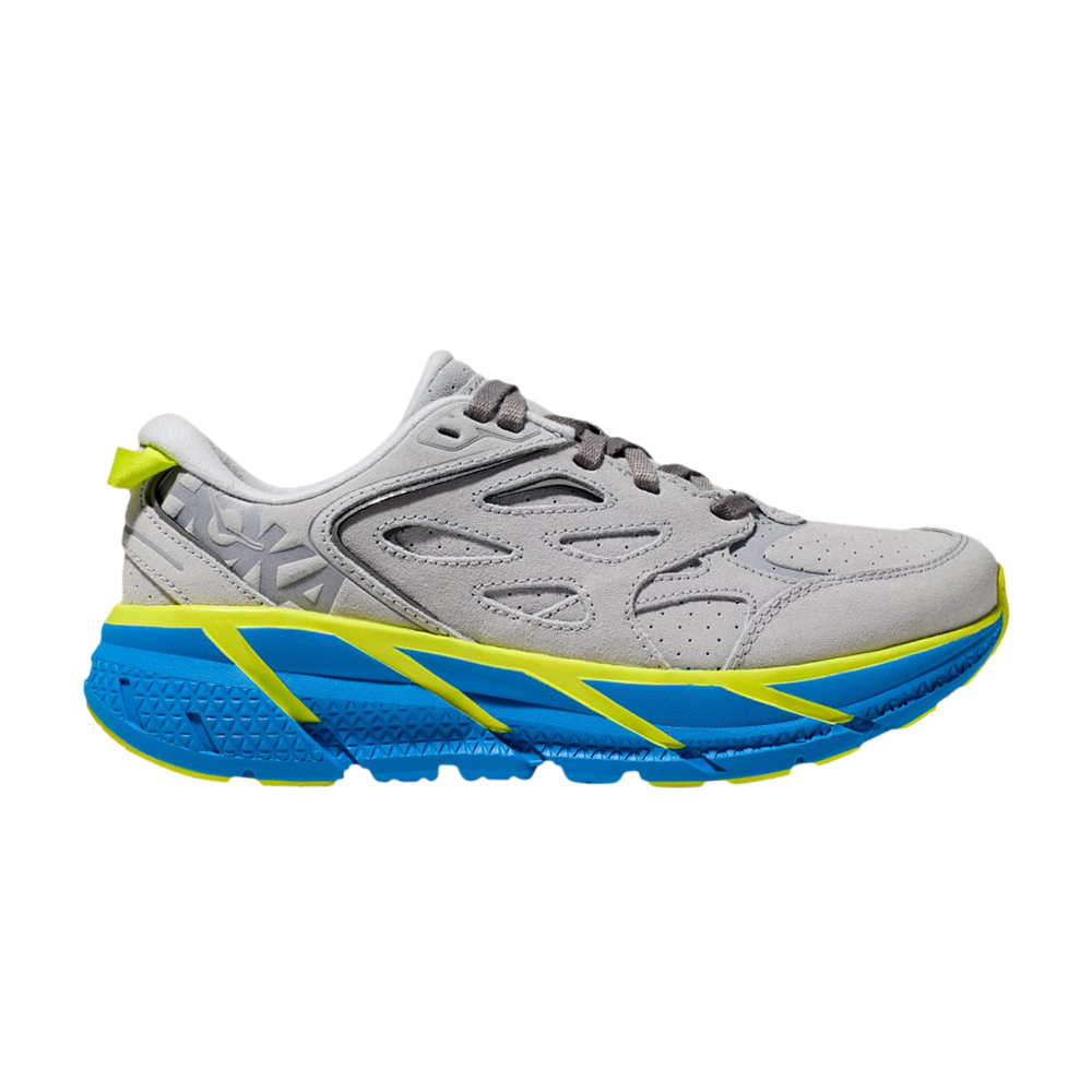 Pre-owned Hoka One One Clifton L Suede 'lunar Rock Diva Blue' In Grey