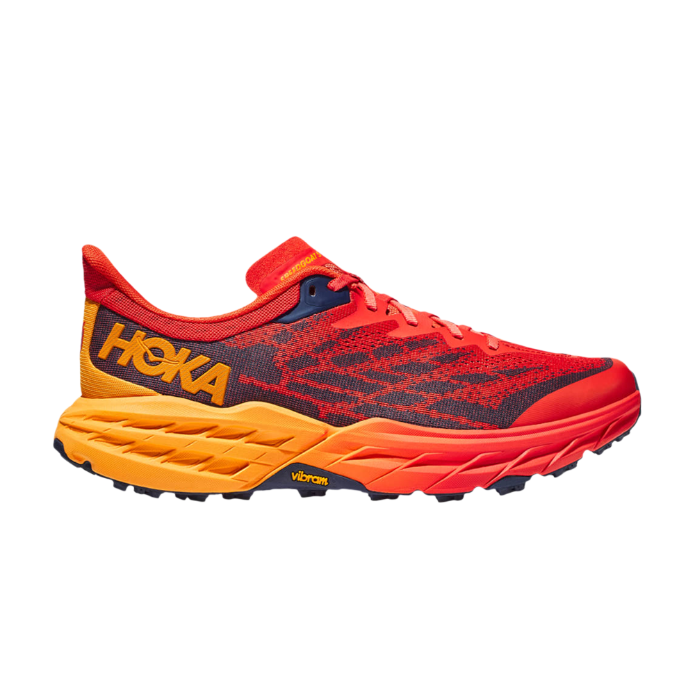 Pre-owned Hoka One One Speedgoat 5 'fiesta Radiant Yellow' In Red