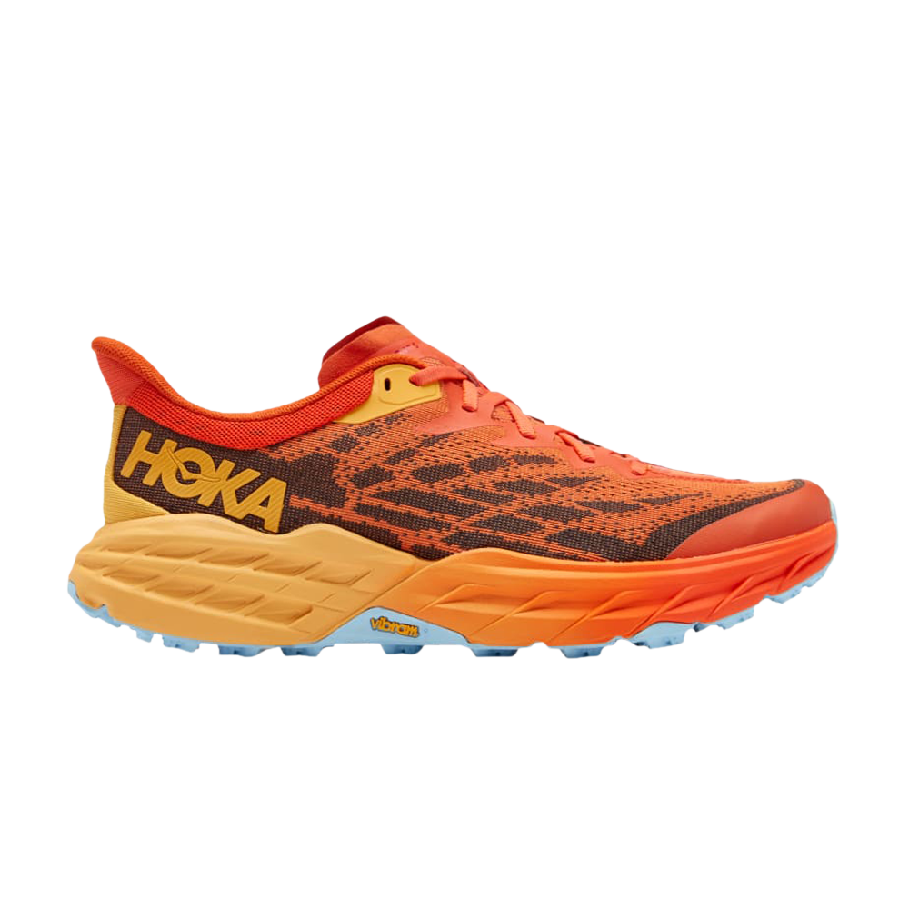 Pre-owned Hoka One One Speedgoat 5 'puffin's Bill Amber Yellow' In Red