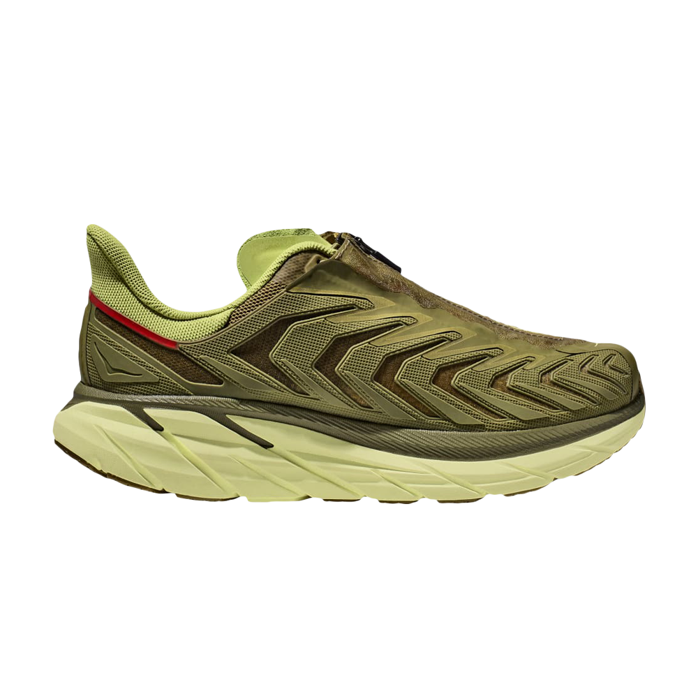 Pre-owned Hoka One One Project Clifton 'avocado Dark Citron' In Green