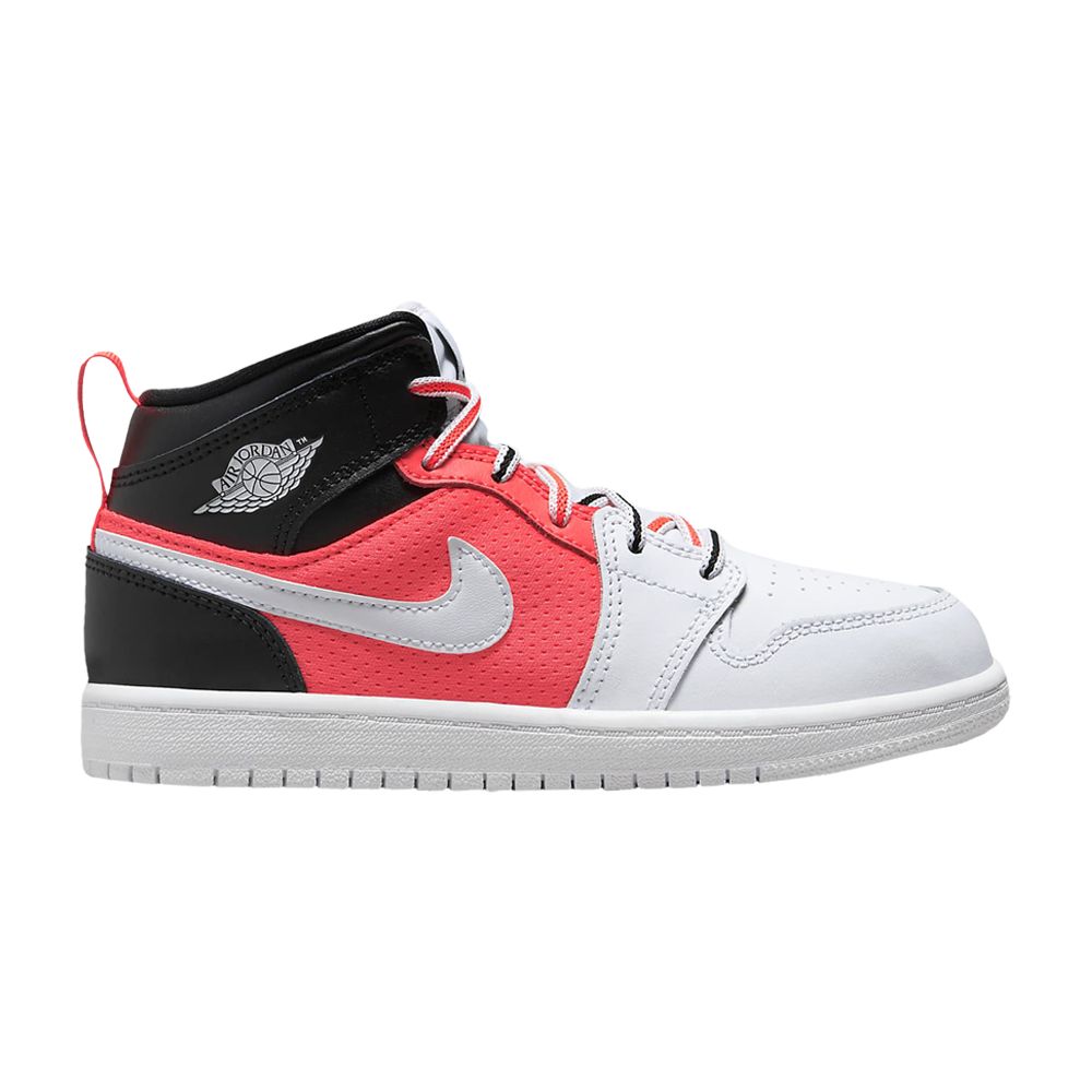 Pre-owned Air Jordan 1 Mid Se Ps 'white Infrared' | Black | Kid's Size 12
