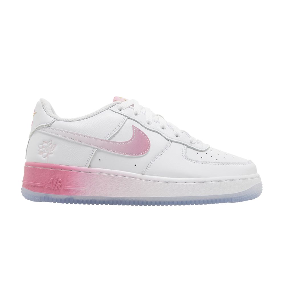 Pre-owned Nike Air Force 1 '07 Gs 'san Francisco Pack - Lotus Flower' | White | Kid's Size 5