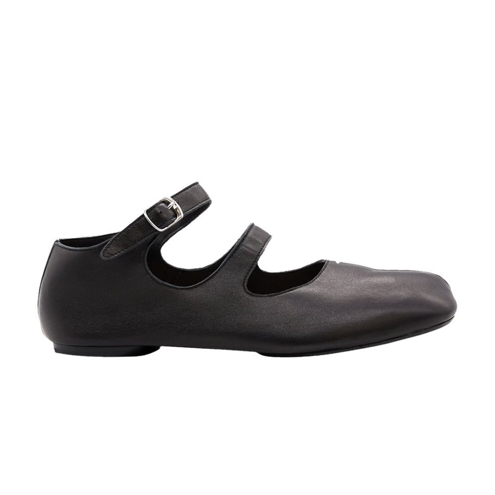 Pre-owned Maison Margiela Wmns Tabi Ballerina Double-strap Flats 'black' | Women's Size 38