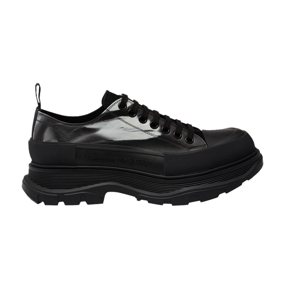 Pre-owned Alexander Mcqueen Tread Slick Lace Up 'solarised Flower - Black' | Men's Size 39