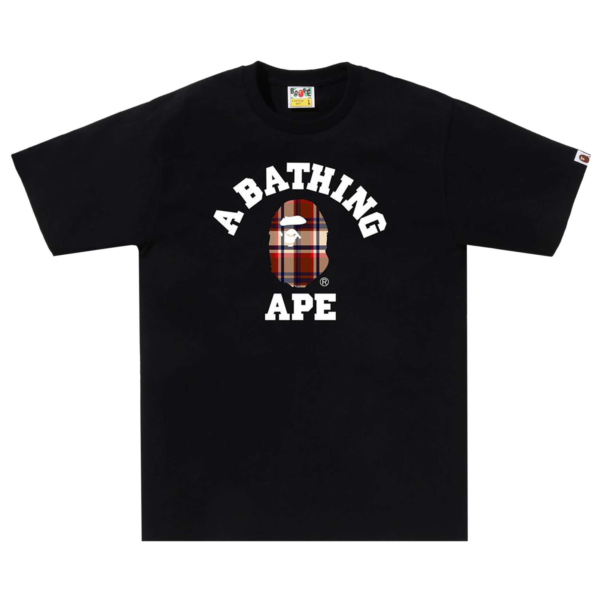 Pre-owned Bape Check College Tee 'black/red'