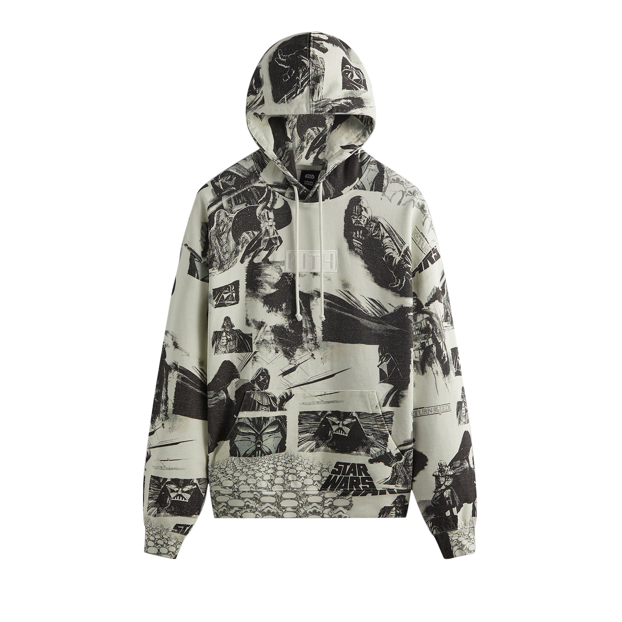 Pre-owned Kith X Star Wars Darth Vader Illustration Hoodie 'waffle' In Multi-color