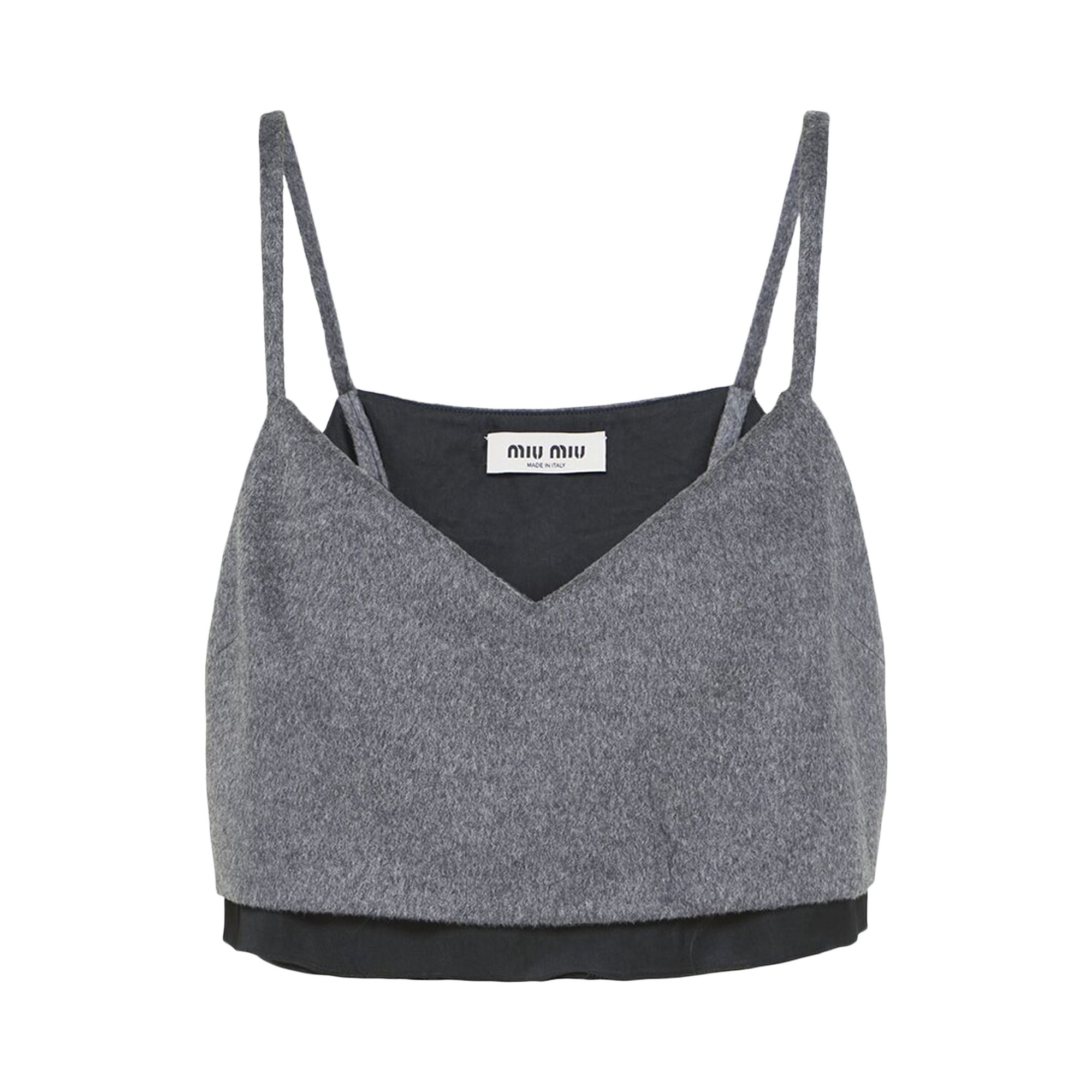 Pre-owned Miu Miu Velour Top 'grey' | Women's Size 36 In Gray