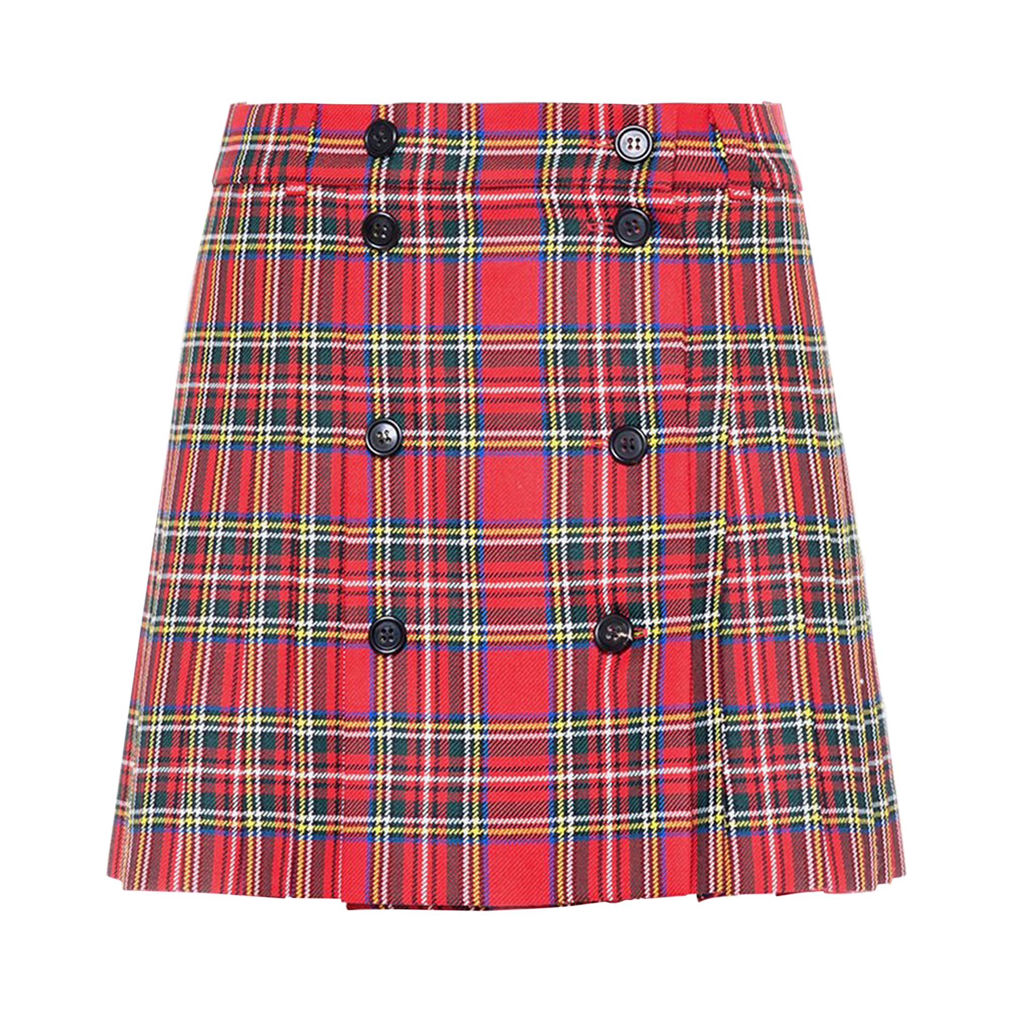 Pre-owned Miu Miu Plaid Skirt 'red' | Women's Size 44