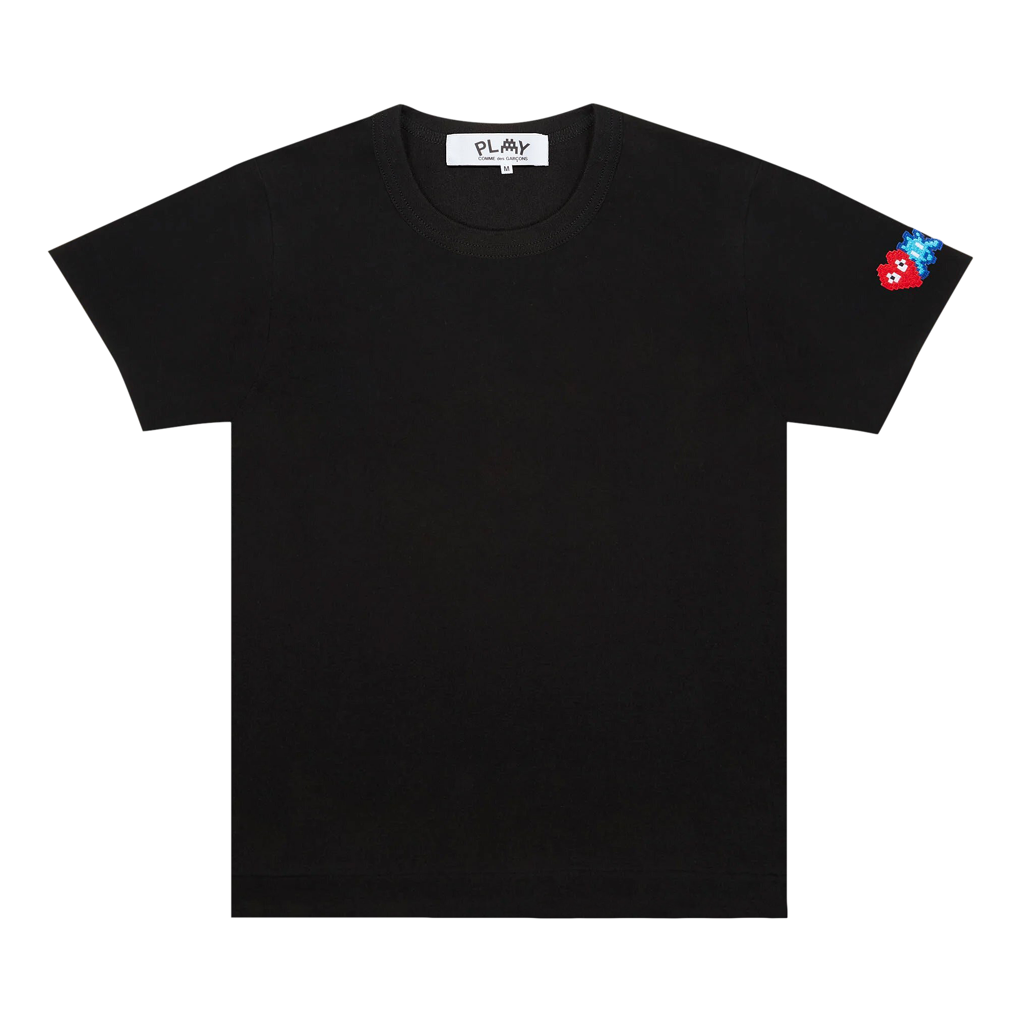 Pre-owned Comme Des Garçons Play Double Heart T-shirt 'black'