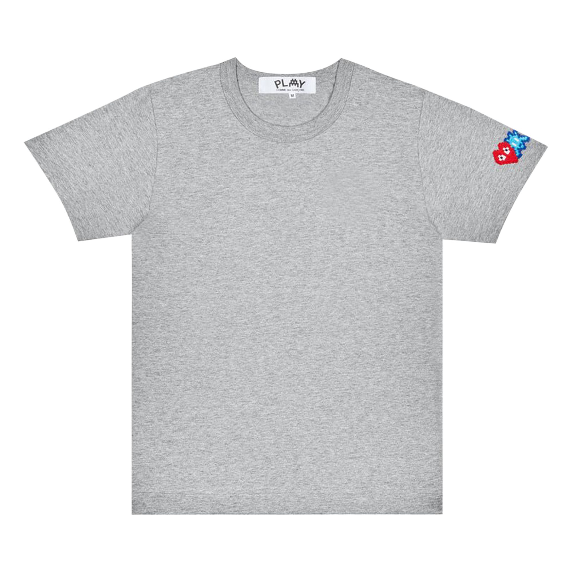 Pre-owned Comme Des Garçons Play Double Heart T-shirt 'grey'