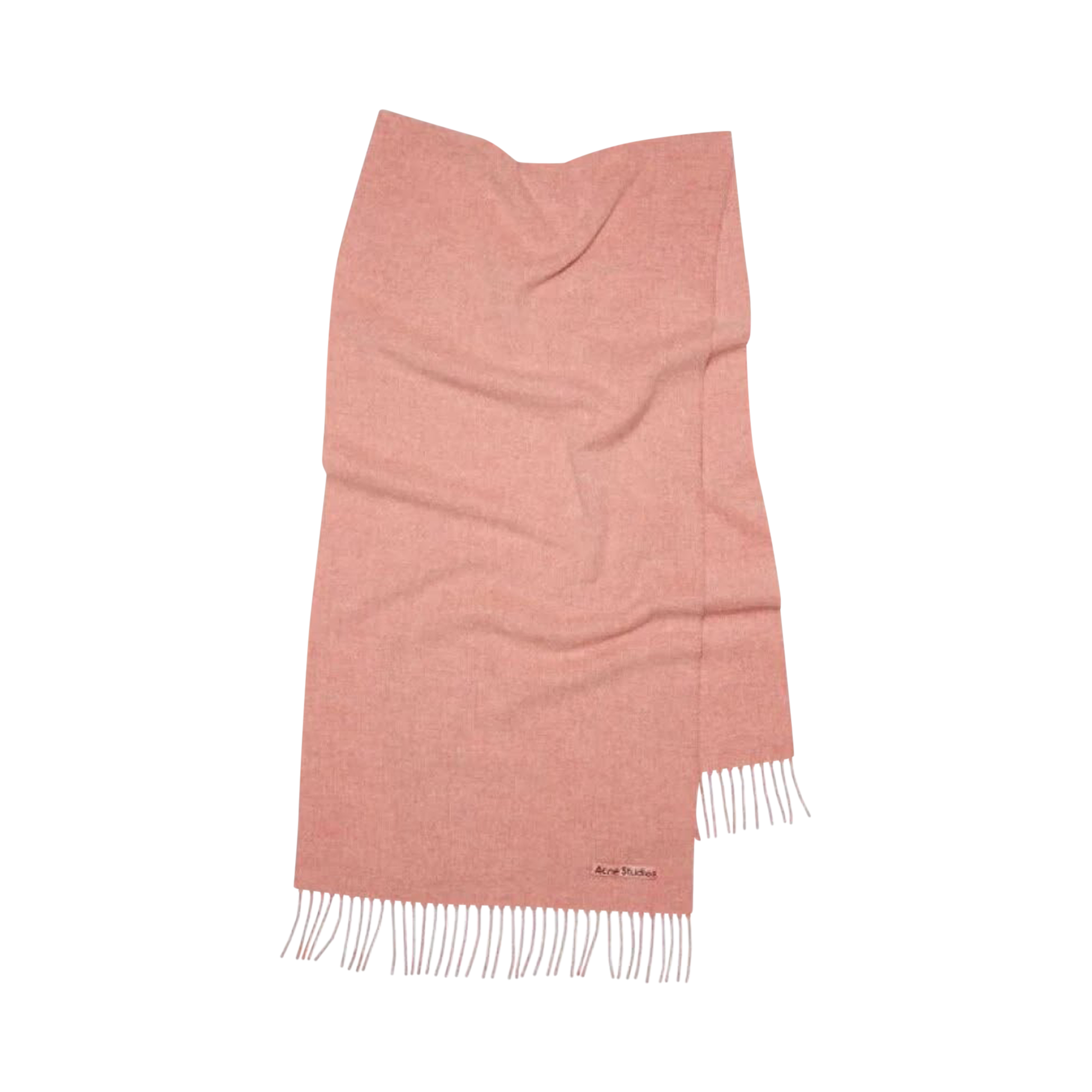 Pre-owned Acne Studios Fringe Wool Scarf 'rose Melange' In Pink