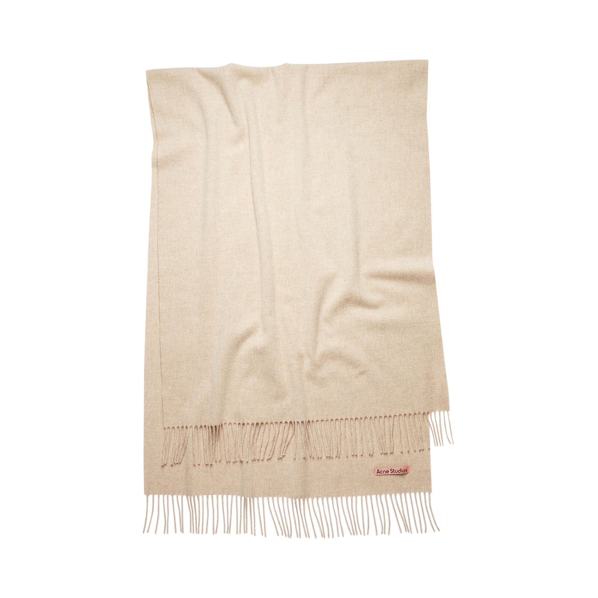 Pre-owned Acne Studios Fringe Wool Scarf 'oatmeal Melange' In Brown