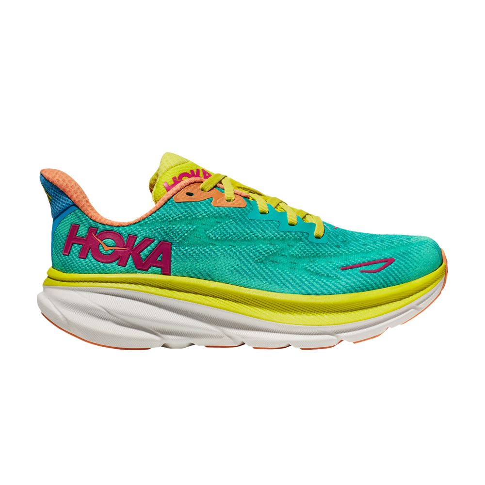 Hoka One One Wmns Clifton 9 Wide 'Ceramic Evening Primrose' | Blue | Women's Size 6.5