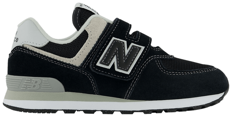 New Balance 574 Hook  Loop Little Kid Core Pack   Black