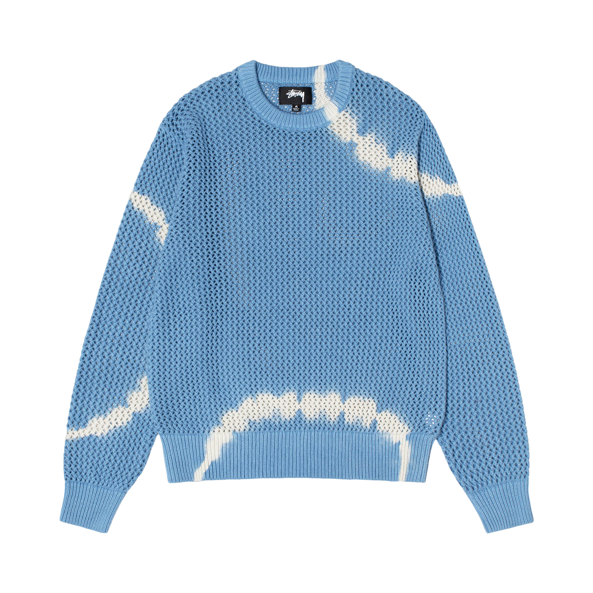 Pre-owned Stussy Pigment Dyed Loose Gauge Sweater 'tie Dye Blue'
