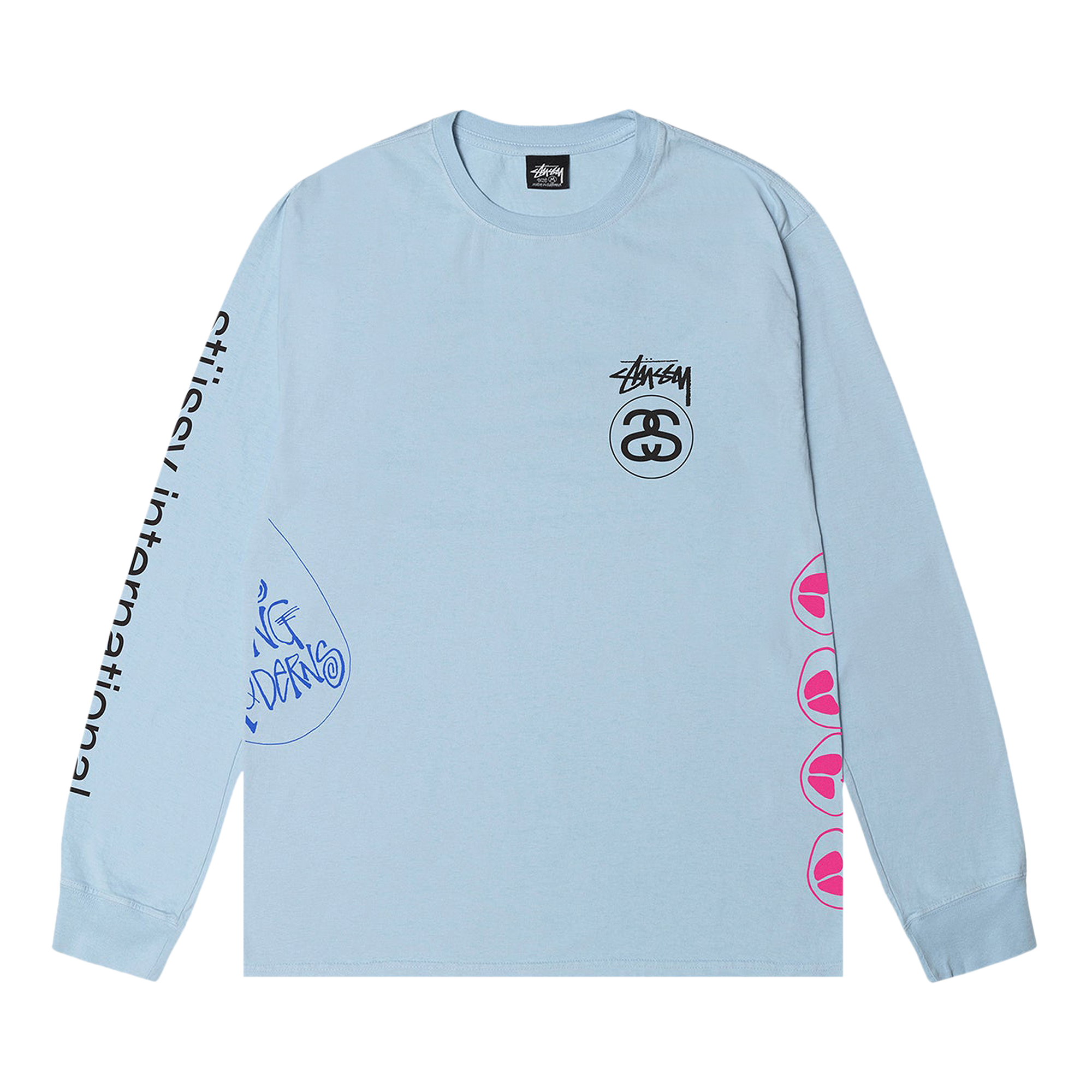 Pre-owned Stussy Test Strike Pigment Dyed Long-sleeve Tee 'sky Blue'