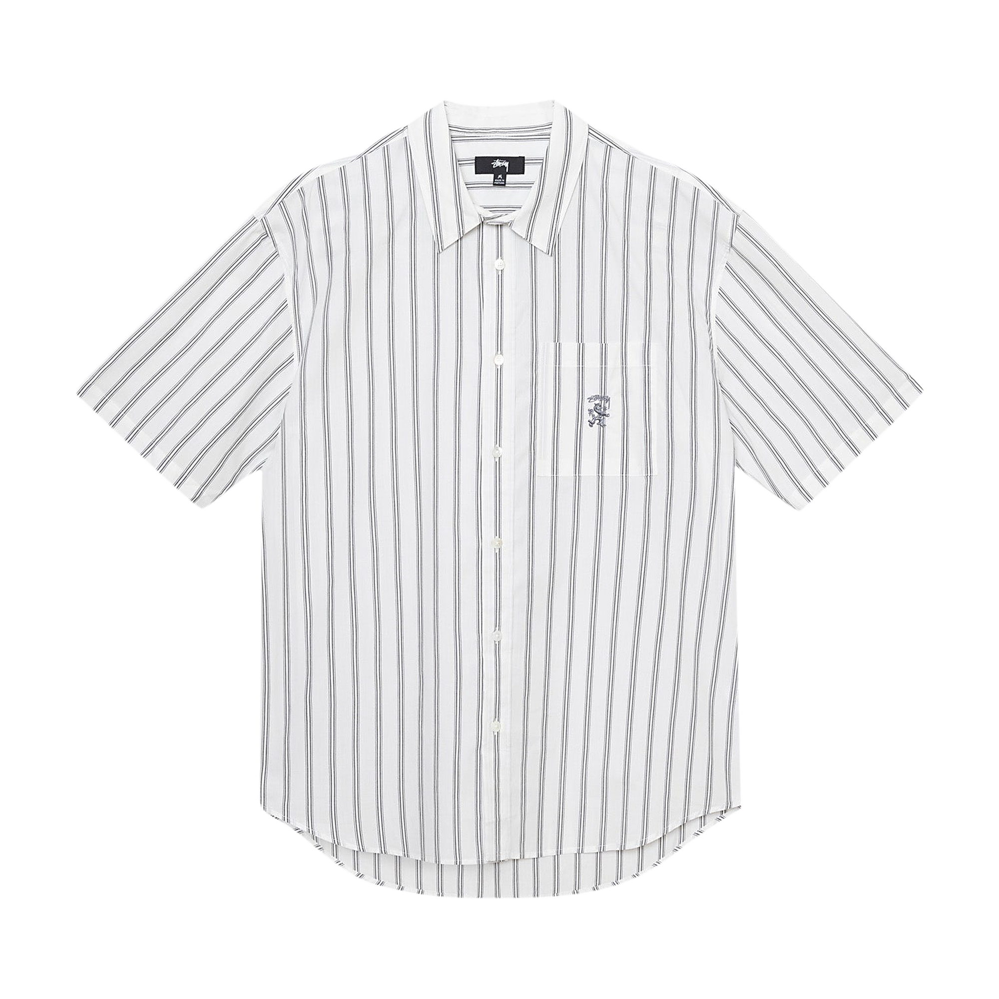 Pre-owned Stussy Boxy Striped Short-sleeve Shirt 'off White Stripes' In Multi-color