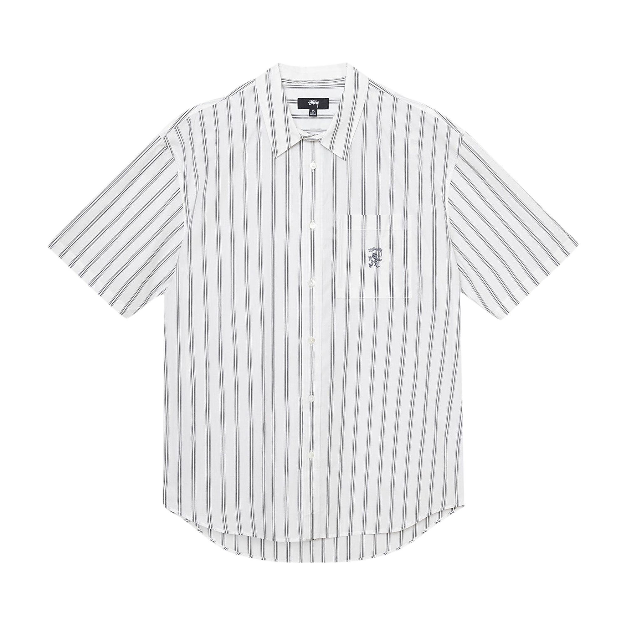 Stussy Boxy Striped Short-Sleeve Shirt 'Off White Stripes' | Multi-Color | Men's Size L