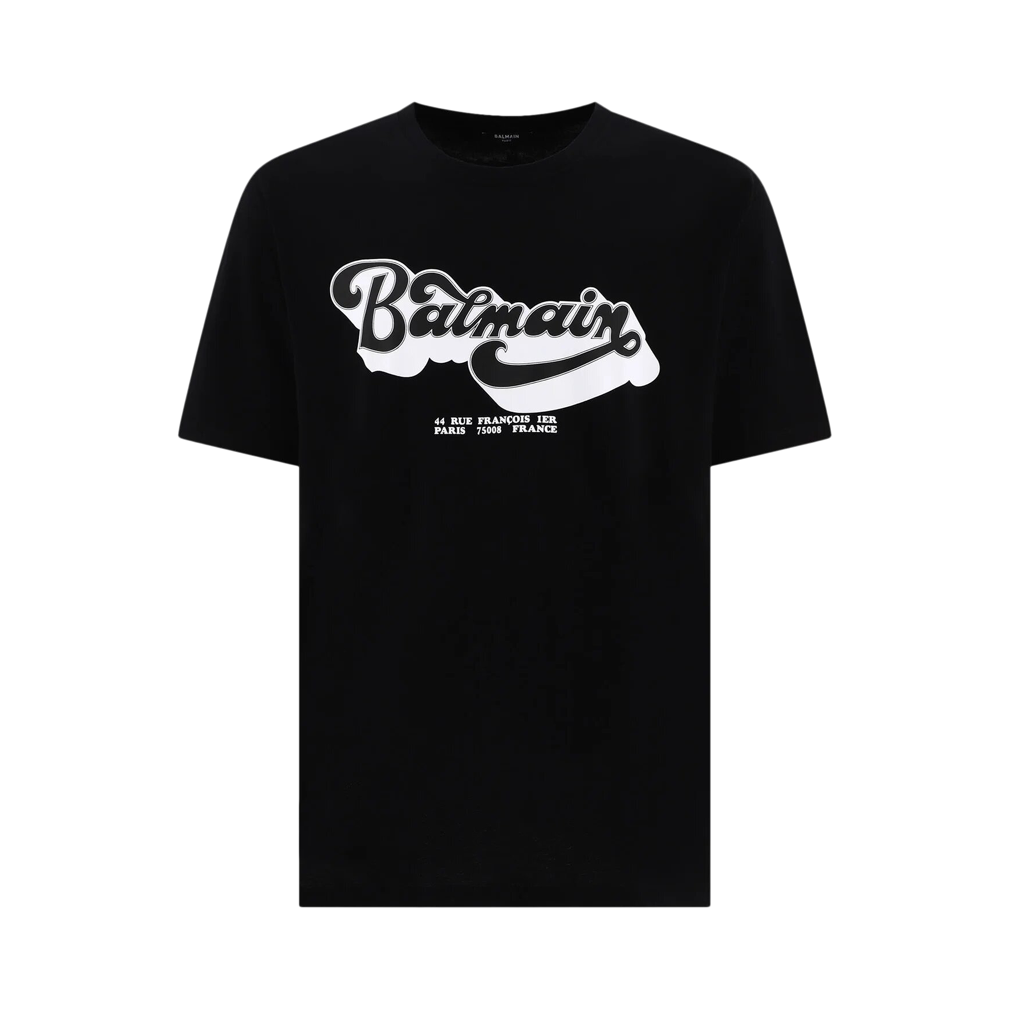 Pre-owned Balmain Bulky Fit 70s T-shirt 'noir/blanc' In Black