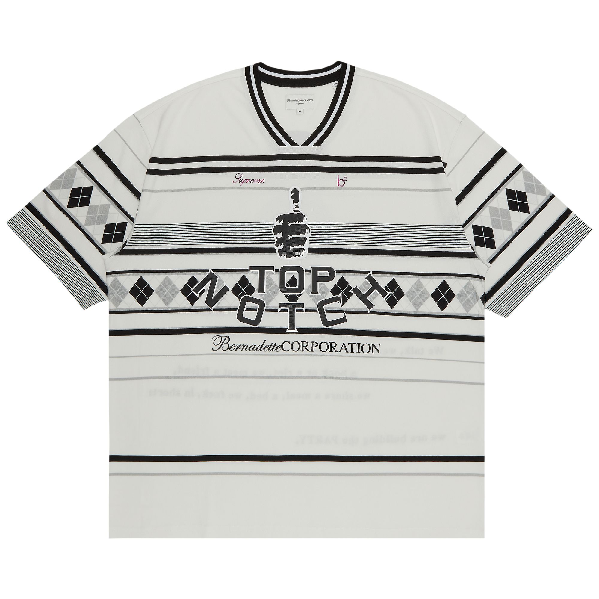 SUPREME SUPREME X BERNADETTE CORPORATION PIQUE SOCCER TOP 'WHITE'