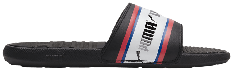 Puma Cool Cat Slide Stripe Repeat   Black High Risk Red