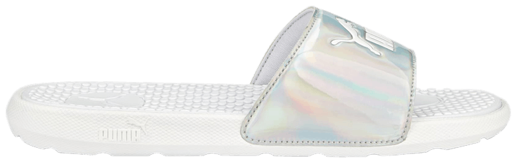 Puma Wmns Cool Cat Distressed Slide Silver White
