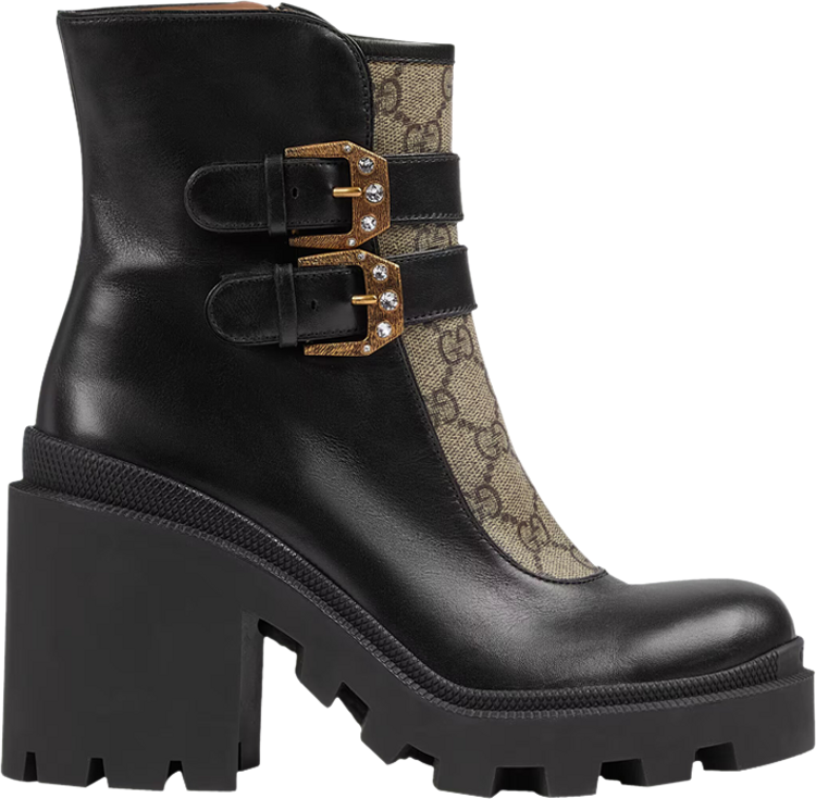 Gucci Wmns Ankle Boot 'Buckles - Black Beige'