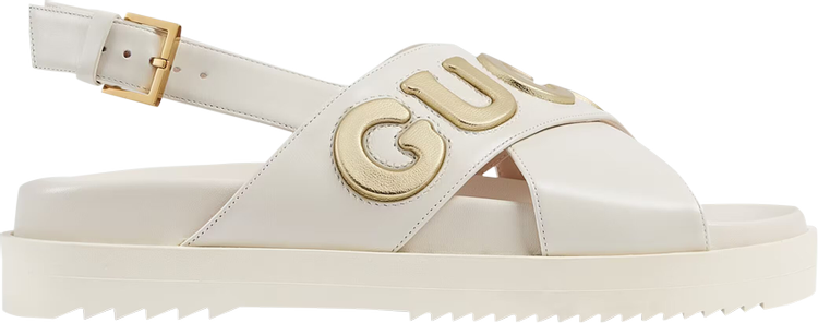 Gucci Wmns Sandal 'White Metallic Gold'