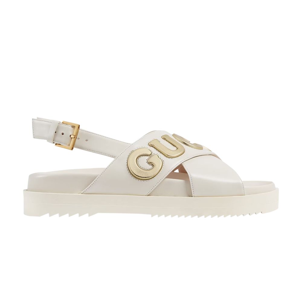 Pre-owned Gucci Wmns Sandal 'white Metallic Gold'