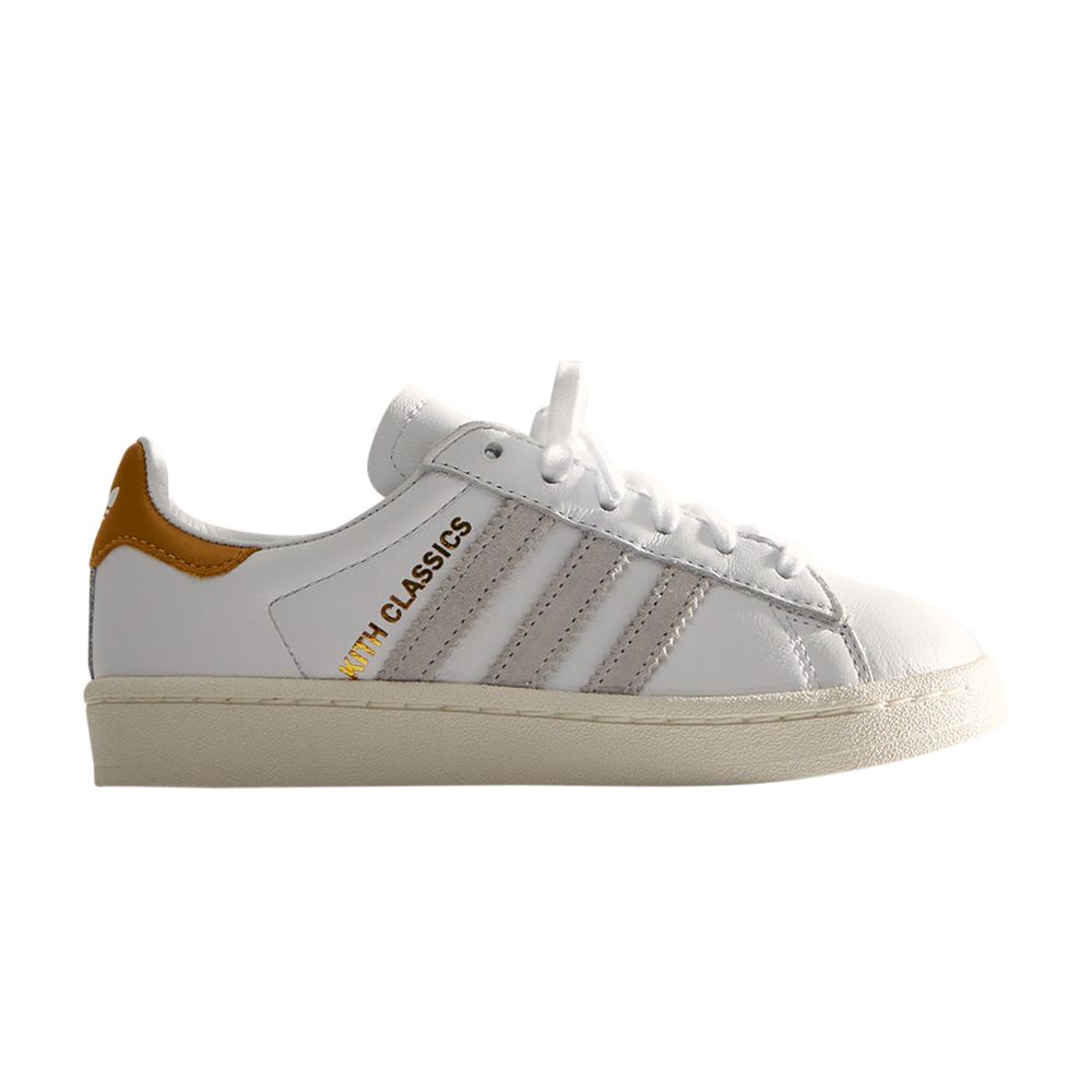 Pre-owned Adidas Originals Adidas Kith X Campus 80s J 'classics Program - Mango' | White | Kid's Size 12