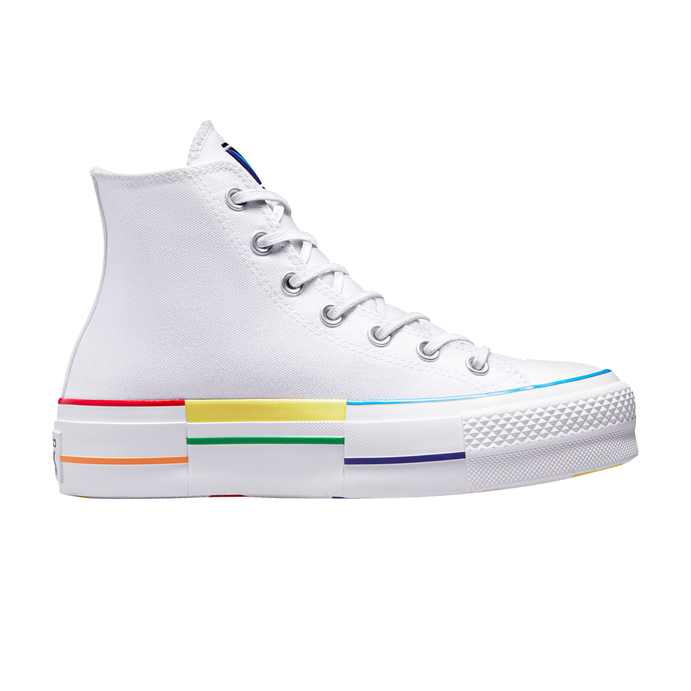 Pre-owned Converse Chuck Taylor All Star Lift High 'pride - Proud To Be' In White