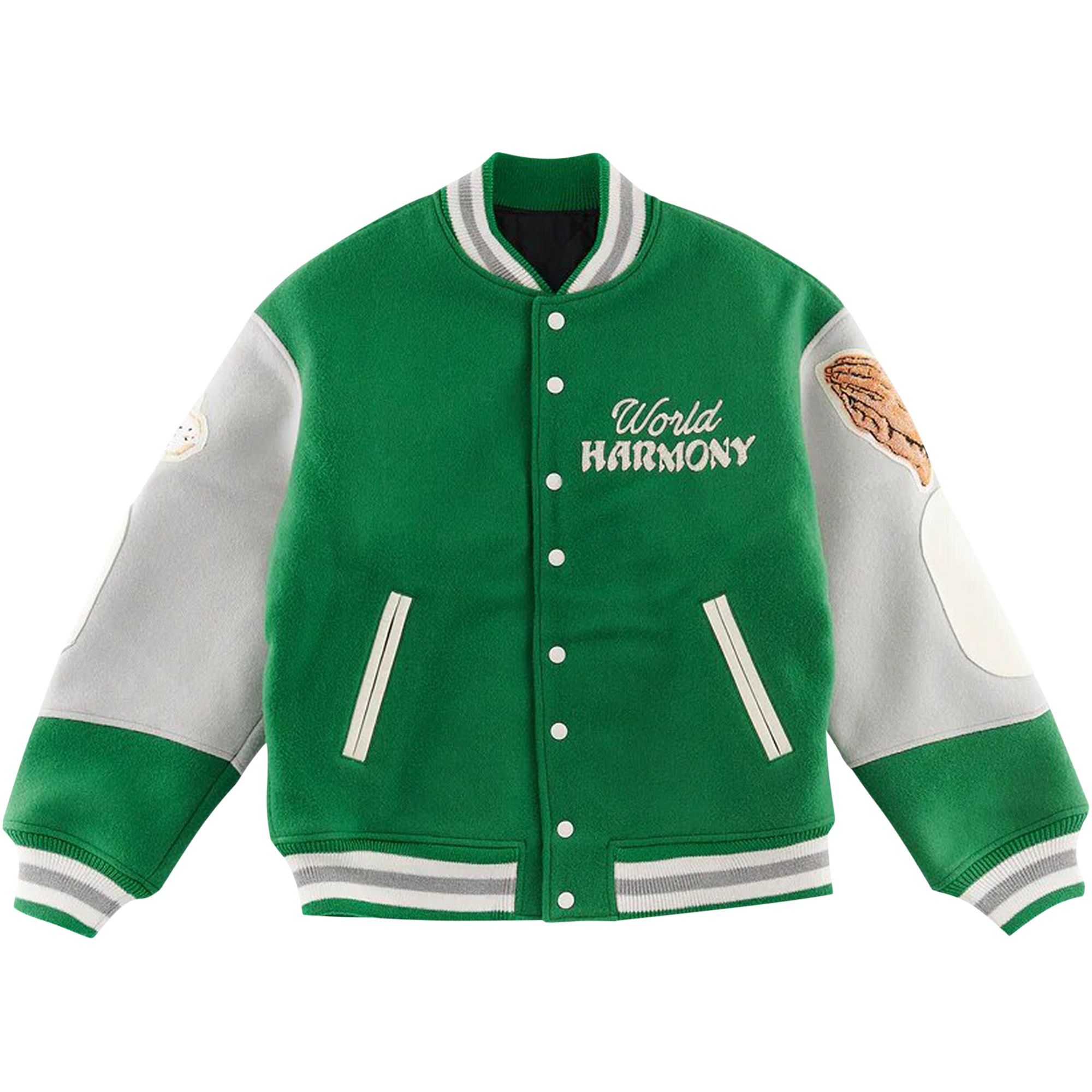 Click to view more detailed imagery on our partner's website Pre-owned Saint Michael Pigeon Varsity Jacket 'green'