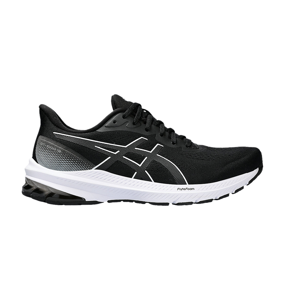 Pre-owned Asics Wmns Gt 1000 12 Wide 'black White'