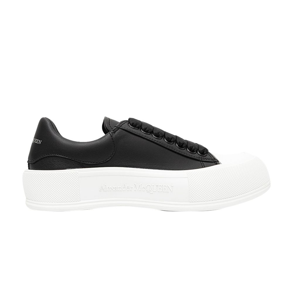 Pre-owned Alexander Mcqueen Wmns Deck Lace-up Plimsoll 'black White' | Women's Size 35.5