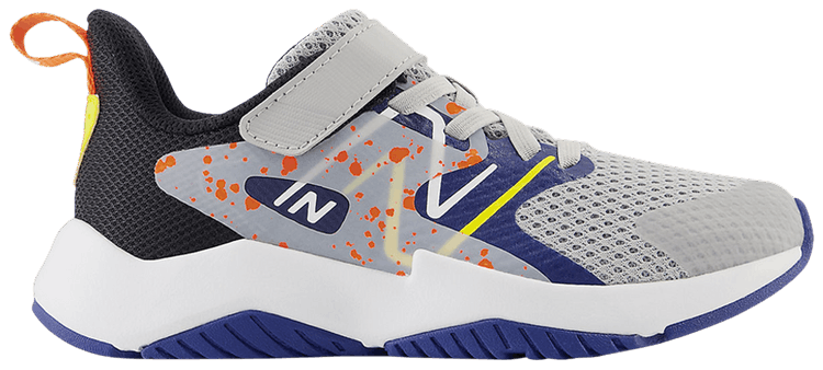 New Balance Rave Run v2 Bungee Lace Top Strap Big Kid Rain Cloud Blaze Orange