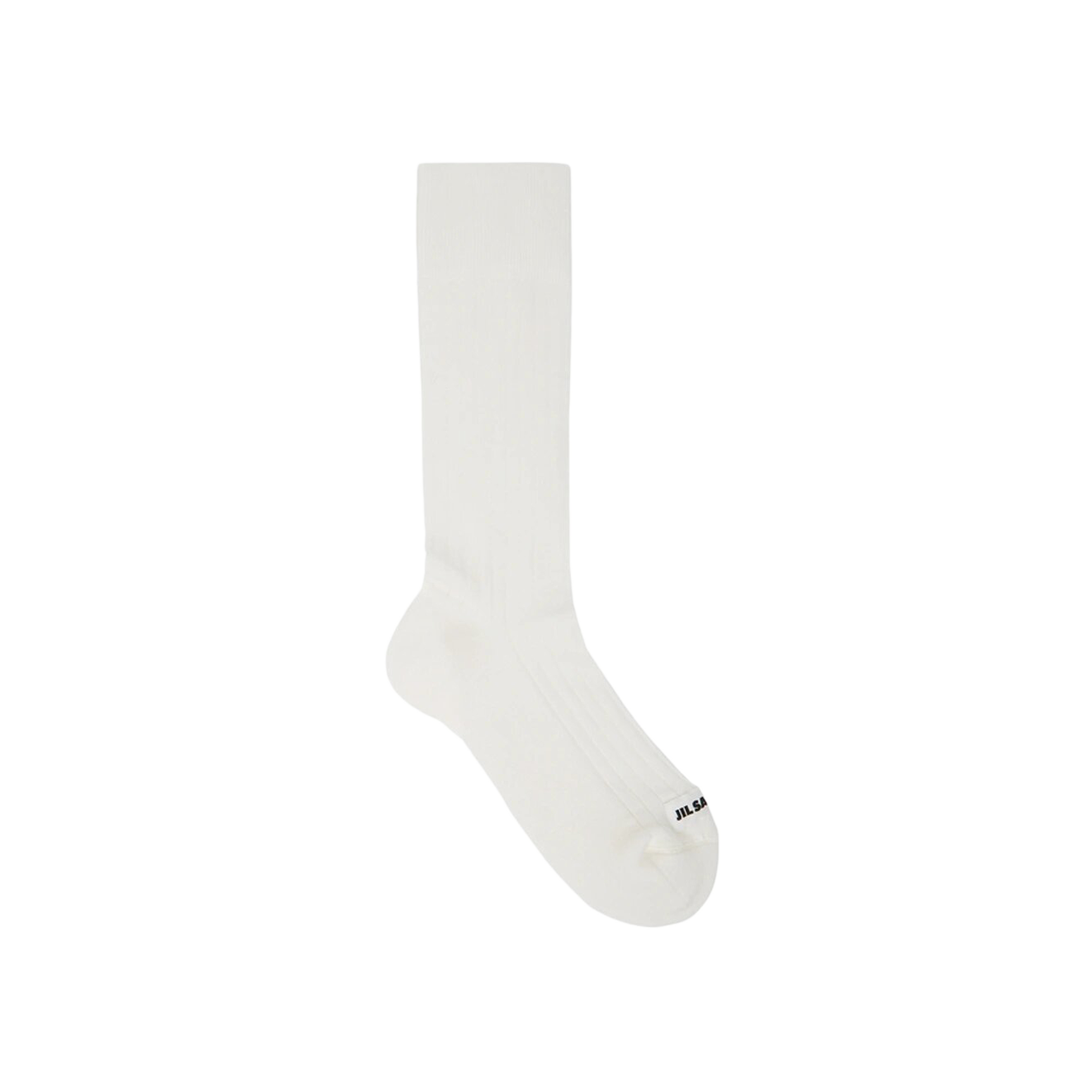 Pre-owned Jil Sander Logo Socks 'white'