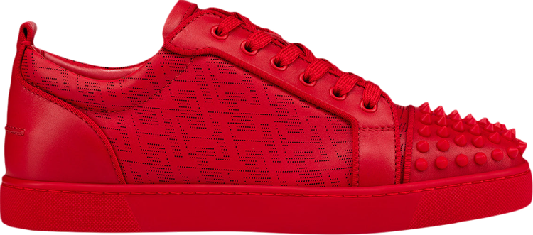 Christian Louboutin Louis Junior Spikes Orlato Flat 'Red CL Pattern'