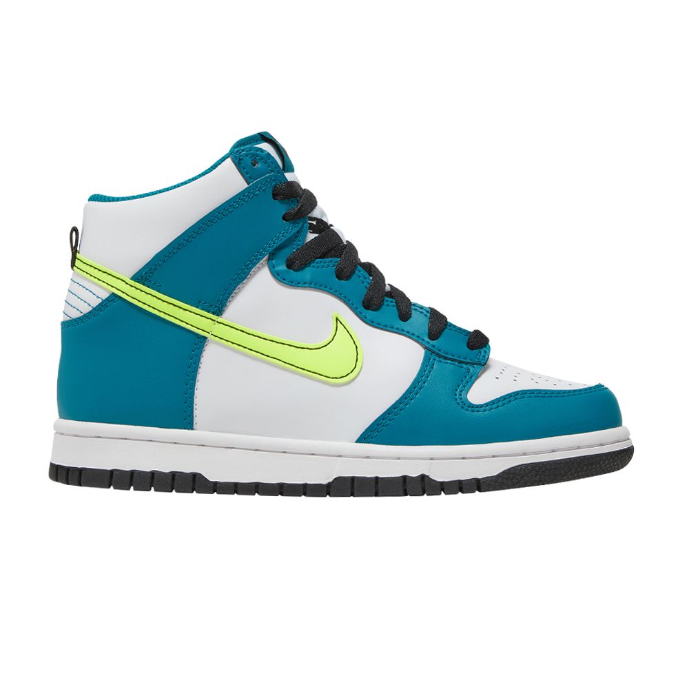 Pre-owned Nike Dunk High Gs 'bright Spruce Volt' | Teal | Kid's Size 5.5 In Blue