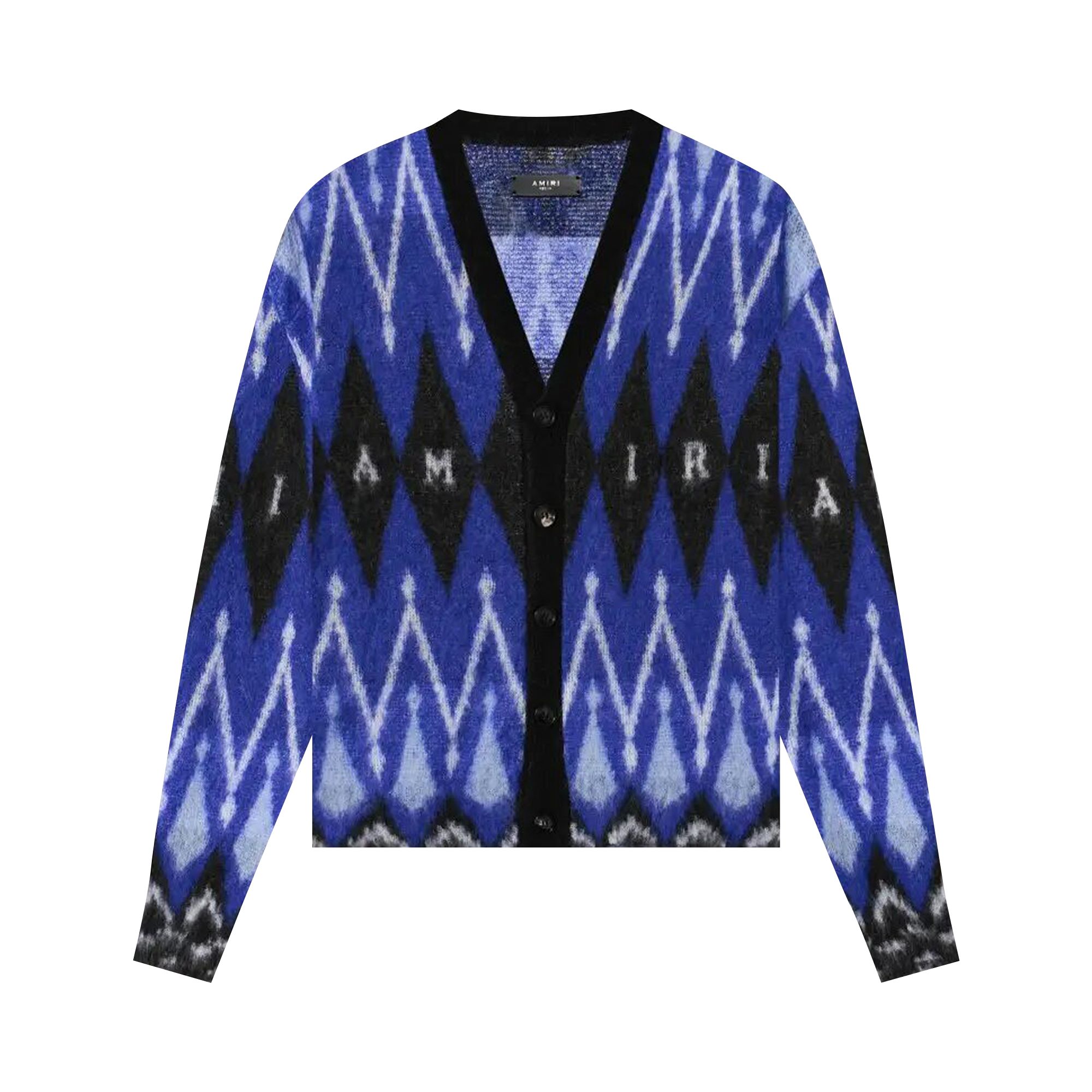 Pre-owned Amiri Argyle Mohair Cardigan 'blue' | Men's Size Xl