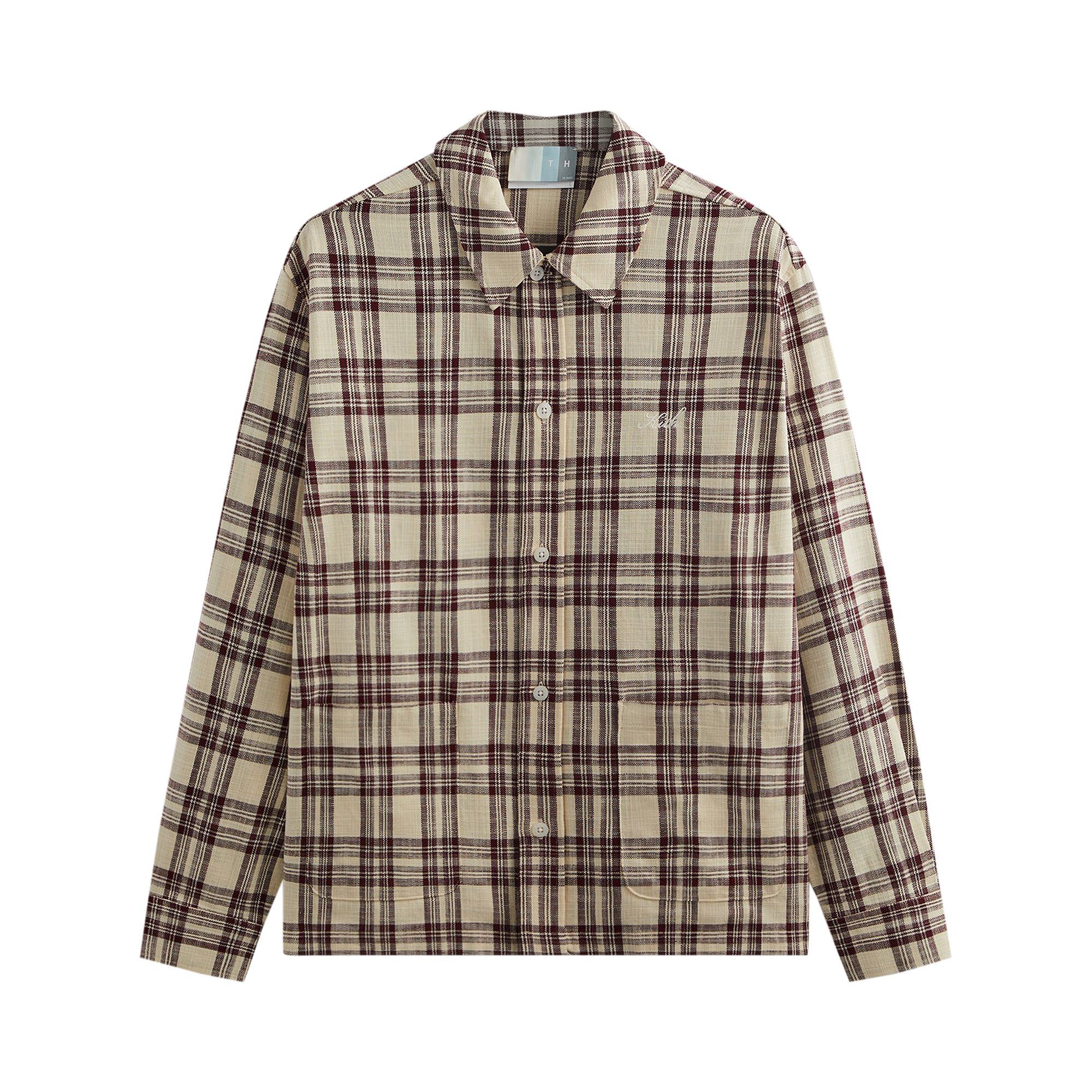 Pre-owned Kith Long-sleeve Boxy Collared Overshirt 'magma' | Multi-color | Men's Size L