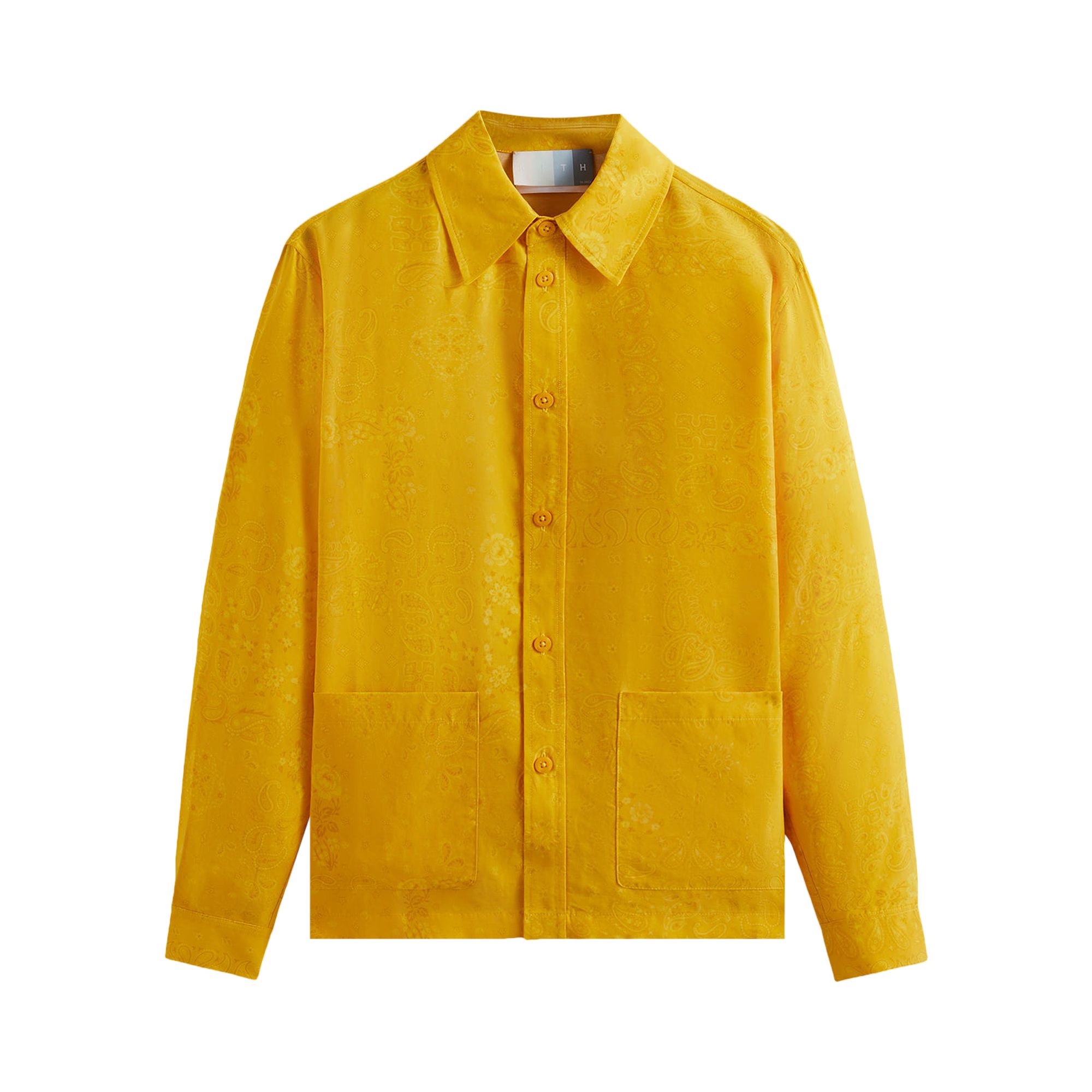 Pre-owned Kith Long-sleeve Boxy Collared Overshirt 'opulence' | Yellow | Men's Size S