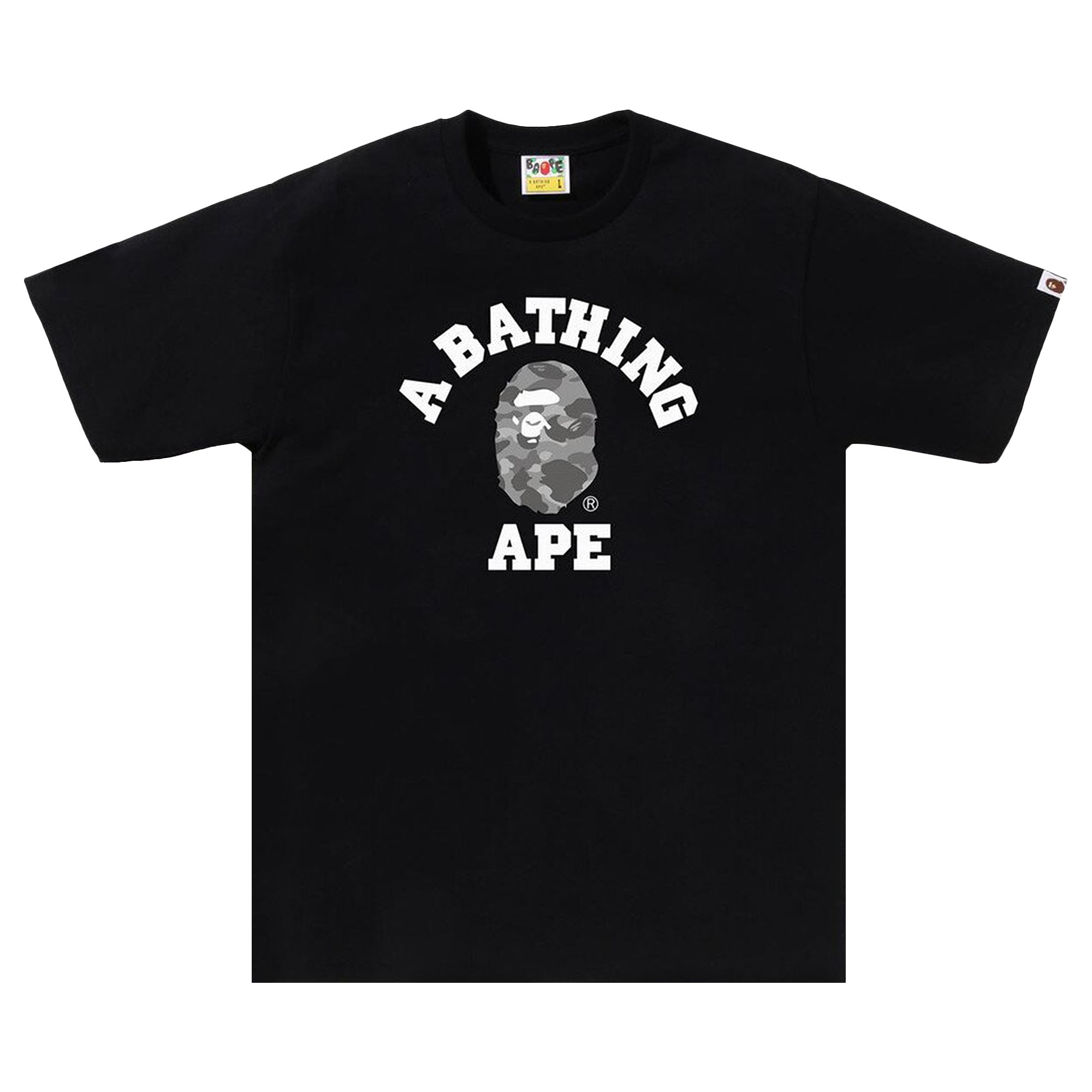 BAPE Honeycomb Camo College Tee 'Black/Grey' | Men's Size 2XL