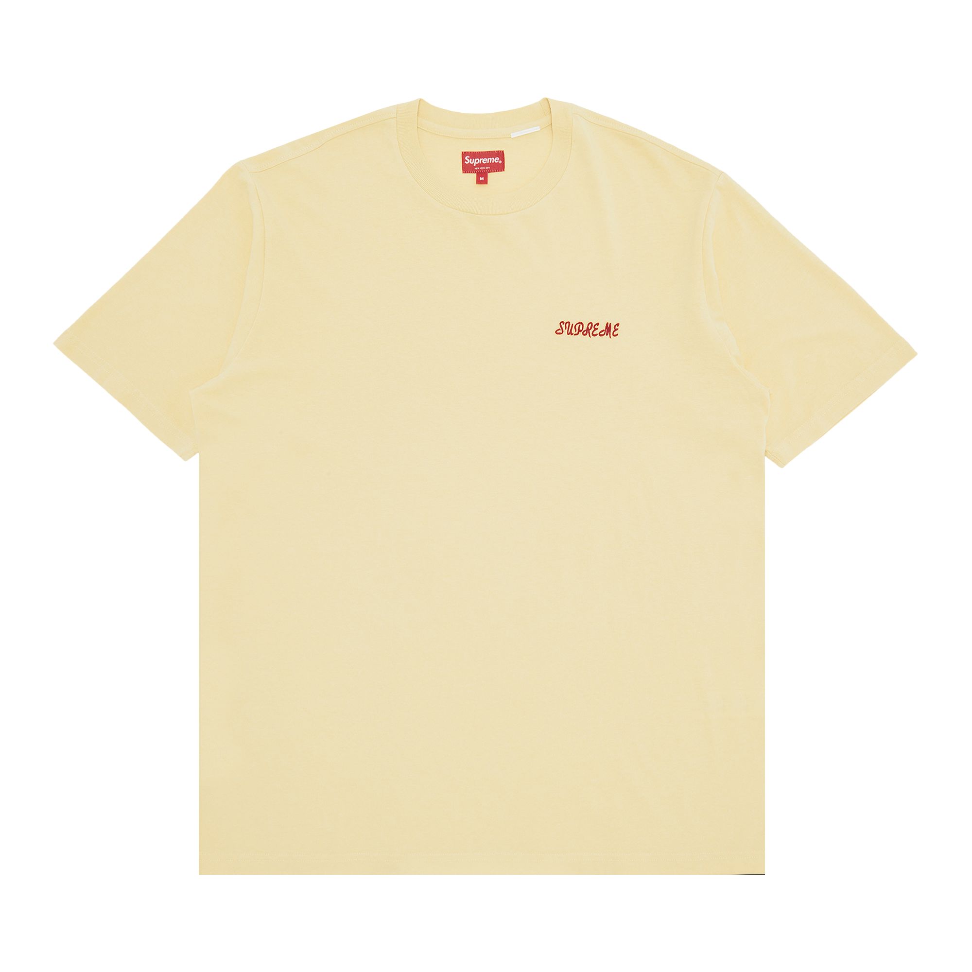 Pre-owned Supreme Washed Script Short-sleeve Top 'yellow' | Men's Size Xl