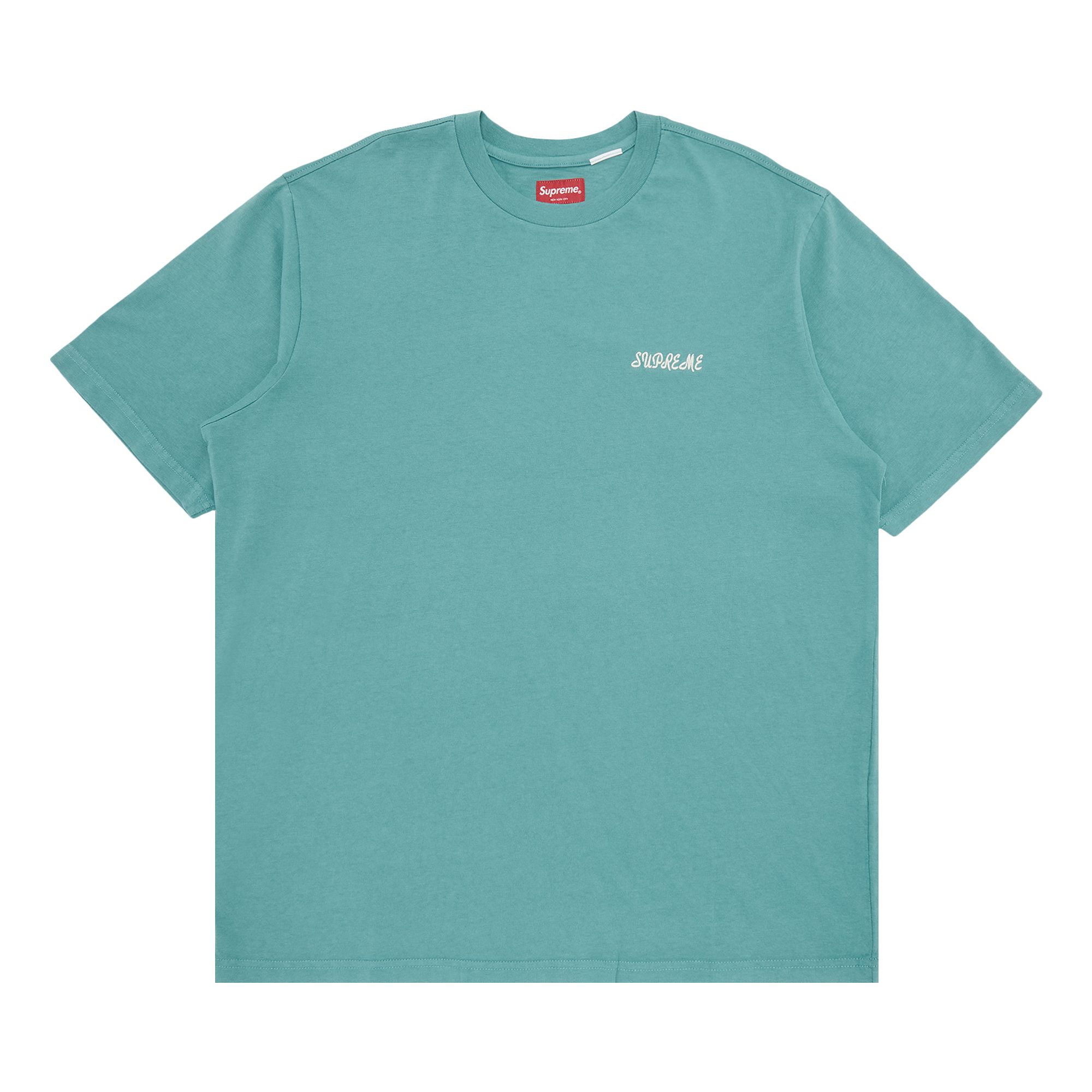 SUPREME SUPREME WASHED SCRIPT SHORT-SLEEVE TOP 'SAGE'