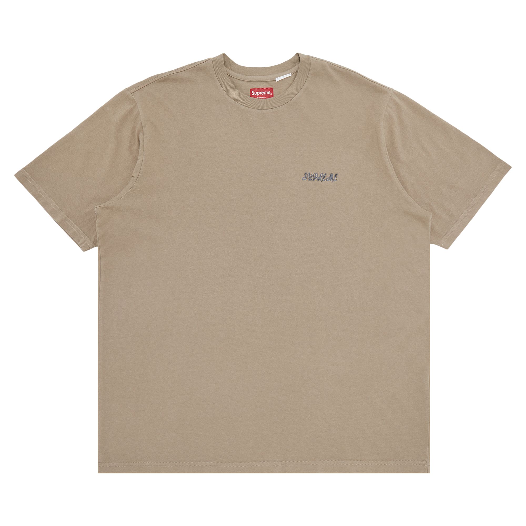 SUPREME SUPREME WASHED SCRIPT SHORT-SLEEVE TOP 'TAN'